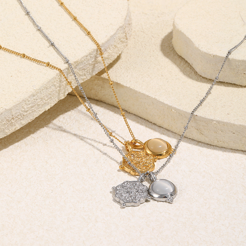 For Pendant Necklace In 18K Real Gold Plated Featuring Elegant Golden Finish