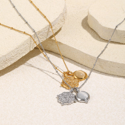 For Pendant Necklace In 18K Real Gold Plated Featuring Elegant Golden Finish