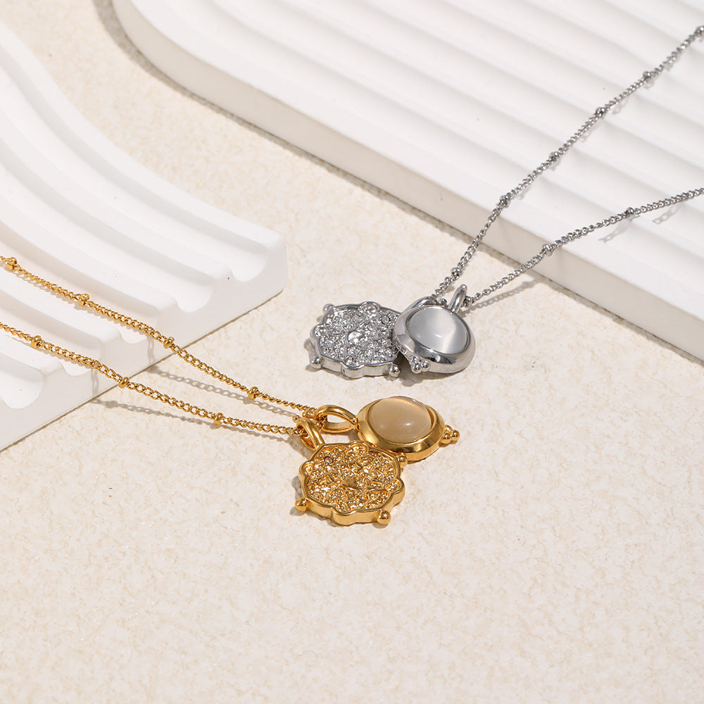 For Pendant Necklace In 18K Real Gold Plated Featuring Elegant Golden Finish