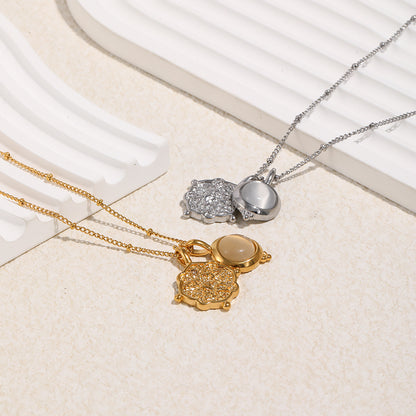 For Pendant Necklace In 18K Real Gold Plated Featuring Elegant Golden Finish