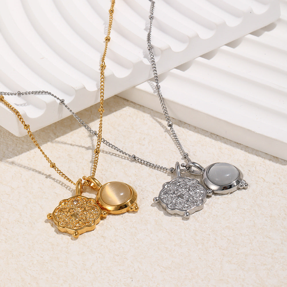 For Pendant Necklace In 18K Real Gold Plated Featuring Elegant Golden Finish