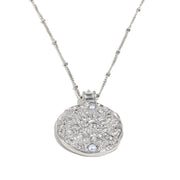 Sun Expression Pendant Necklace-Steel Color