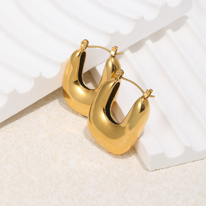 U Shape Earrings For Women In Elegant Golden Color
