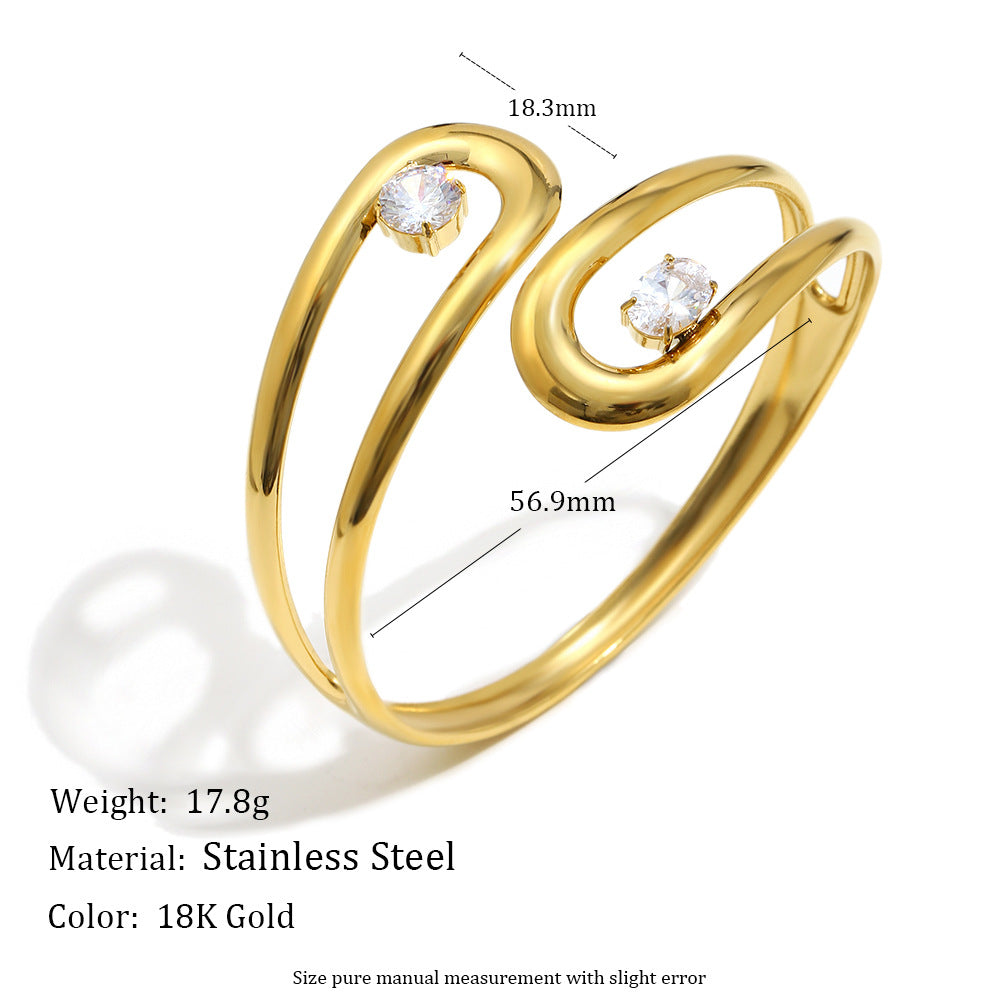 Heart Shape Bangle For Women Featuring 18K Real Gold Plated Finish In Elegant Golden Tone