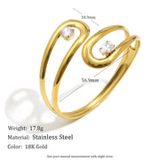 Double-ended Geometric Zircon Bracelet - Gold