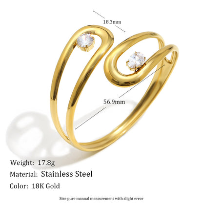 Heart Shape Bangle For Women Featuring 18K Real Gold Plated Finish In Elegant Golden Tone