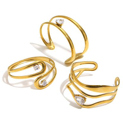 Heart Shape Bangle For Women Featuring 18K Real Gold Plated Finish In Elegant Golden Tone