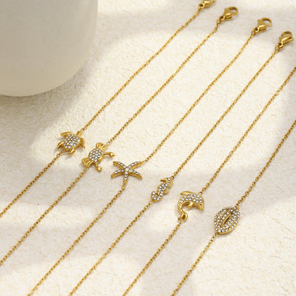 Ocean Bracelet For Women Featuring 18K Real Gold Plated Design In Elegant Golden Tone