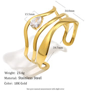Multi-layered Water Drop Zircon Bracelet - Gold