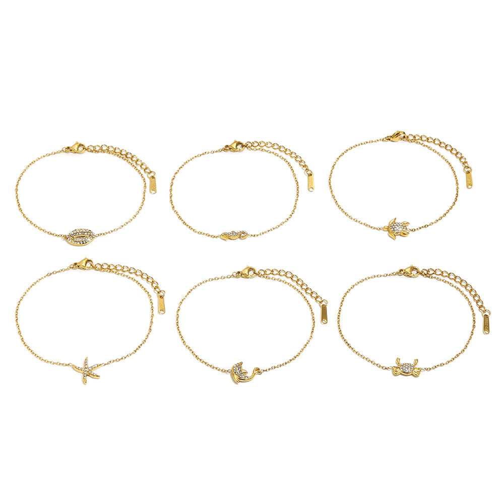 Ocean Bracelet For Women Featuring 18K Real Gold Plated Design In Elegant Golden Tone