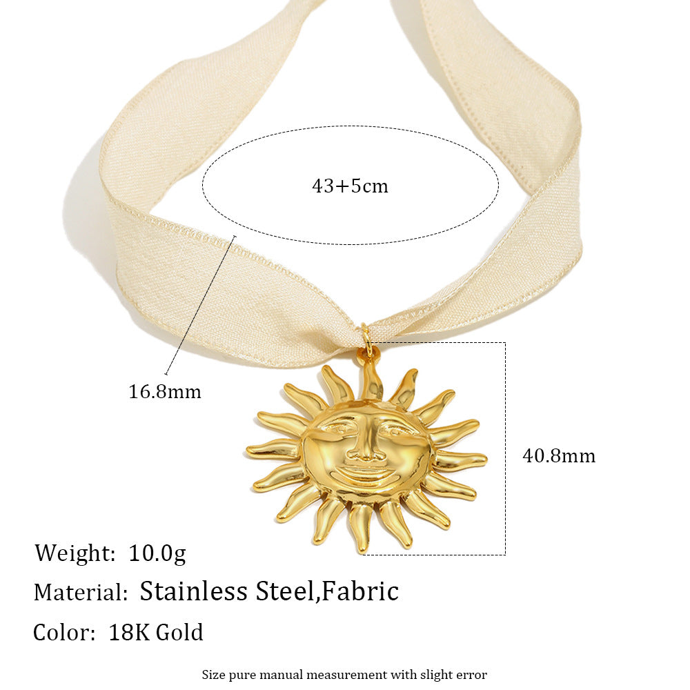 Sun Necklace For Women Featuring 18K Real Gold Plated Finish In Elegant Golden Tone