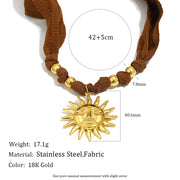 Sun Pendant Necklace - Gold -2