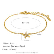 Point Drill Ocean Life Bracelet - Gold - Starfish