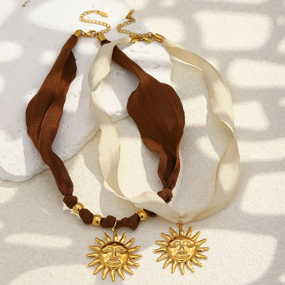 Sun Necklace For Women Featuring 18K Real Gold Plated Finish In Elegant Golden Tone