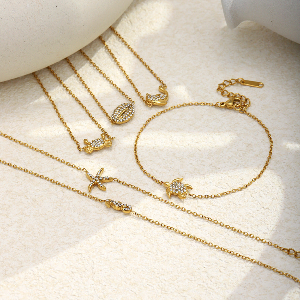 Ocean Bracelet For Women Featuring 18K Real Gold Plated Design In Elegant Golden Tone