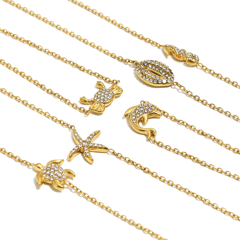 Ocean Bracelet For Women Featuring 18K Real Gold Plated Design In Elegant Golden Tone