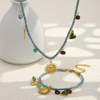 Bohemian Necklace For Women In Golden Color, Featuring Unique Artistic Design