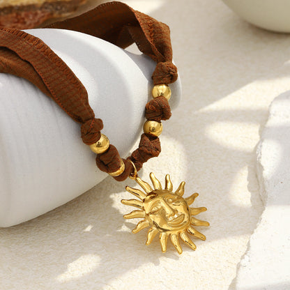 Sun Necklace For Women Featuring 18K Real Gold Plated Finish In Elegant Golden Tone