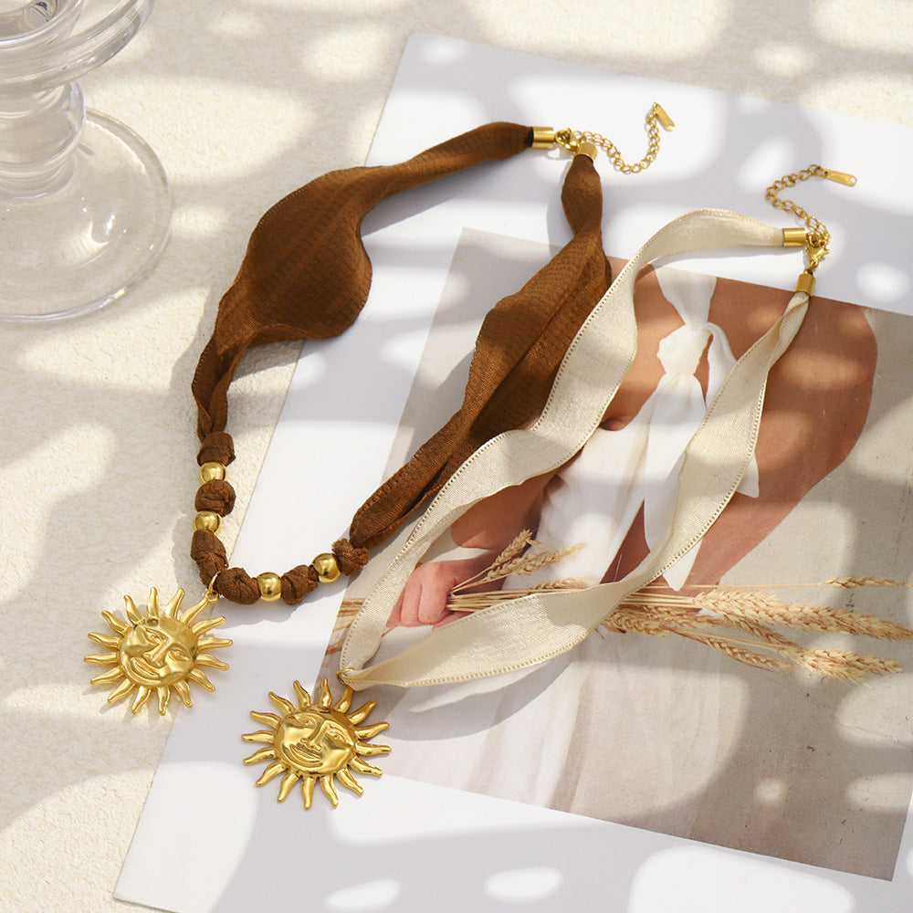 Sun Necklace For Women Featuring 18K Real Gold Plated Finish In Elegant Golden Tone