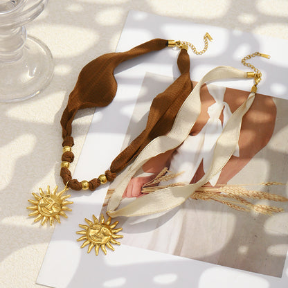 Sun Necklace For Women Featuring 18K Real Gold Plated Finish In Elegant Golden Tone
