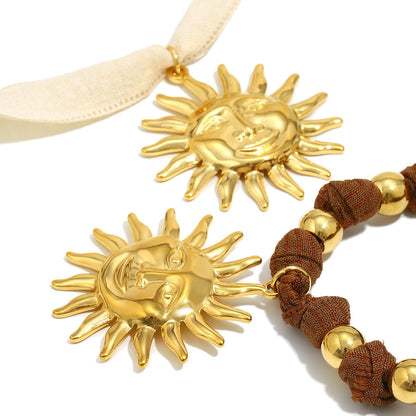 Sun Necklace For Women Featuring 18K Real Gold Plated Finish In Elegant Golden Tone