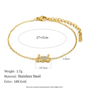 Diamond Ocean Creatures Bracelet - Gold - Crab