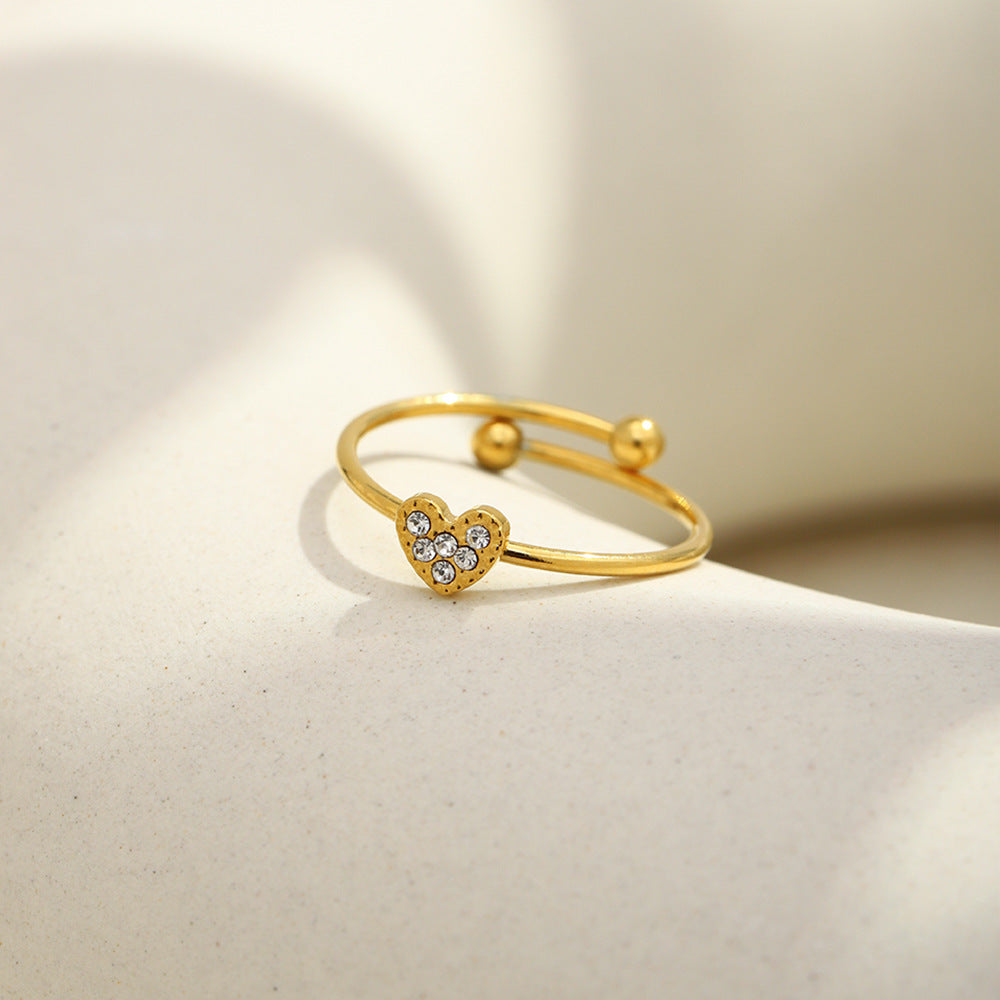 Heart Shape Ring For Women Featuring 18K Real Gold Plated Finish In Elegant Golden Tone