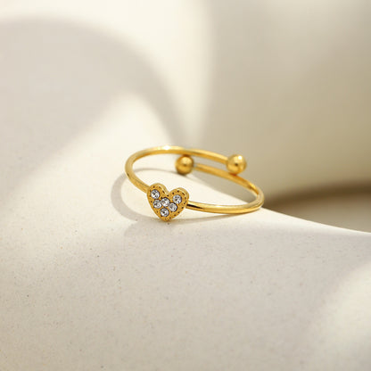 Heart Shape Ring For Women Featuring 18K Real Gold Plated Finish In Elegant Golden Tone