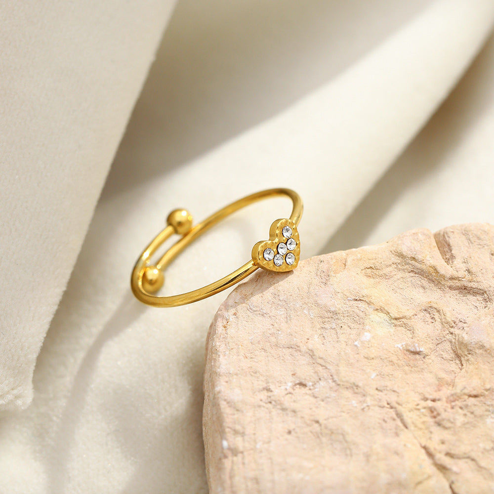 Heart Shape Ring For Women Featuring 18K Real Gold Plated Finish In Elegant Golden Tone