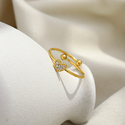 Heart Shape Ring For Women Featuring 18K Real Gold Plated Finish In Elegant Golden Tone