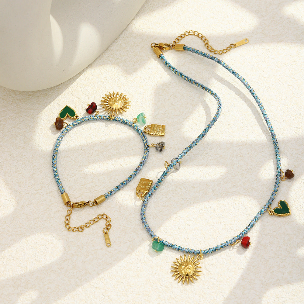 Bohemian Necklace For Women In Golden Color, Featuring Unique Artistic Design