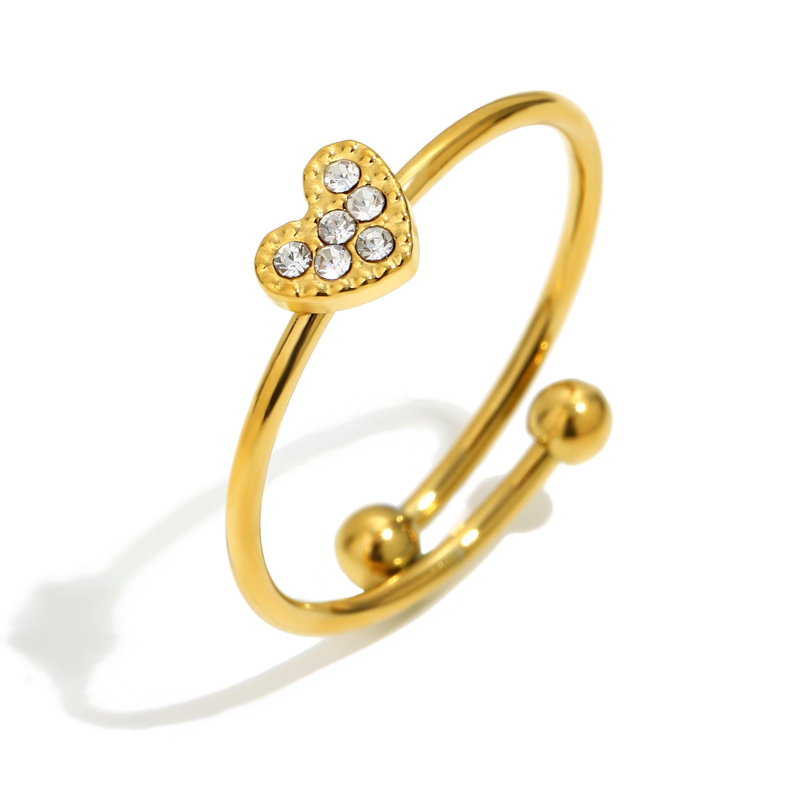 Heart Shape Ring For Women Featuring 18K Real Gold Plated Finish In Elegant Golden Tone