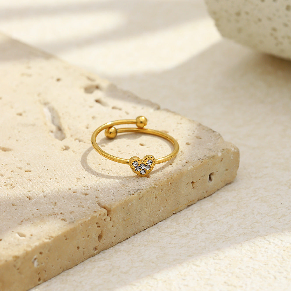 Heart Shape Ring For Women Featuring 18K Real Gold Plated Finish In Elegant Golden Tone