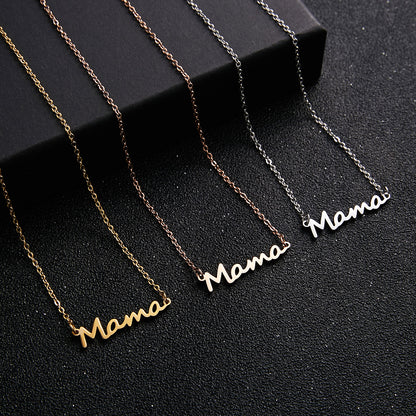 For MAMA Steel Color Alloy Necklace, Elegant And Durable Jewelry Gift