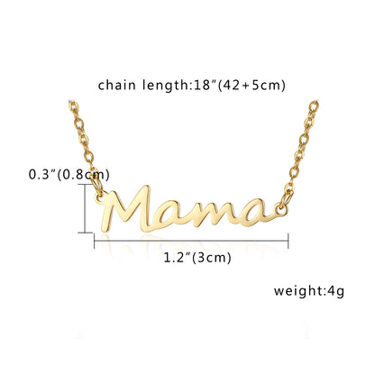 For MAMA Steel Color Alloy Necklace, Elegant And Durable Jewelry Gift