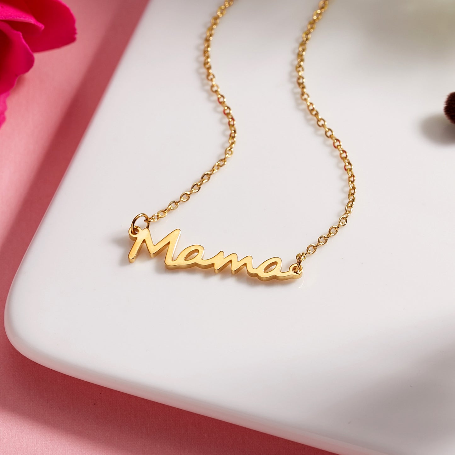 For MAMA Steel Color Alloy Necklace, Elegant And Durable Jewelry Gift