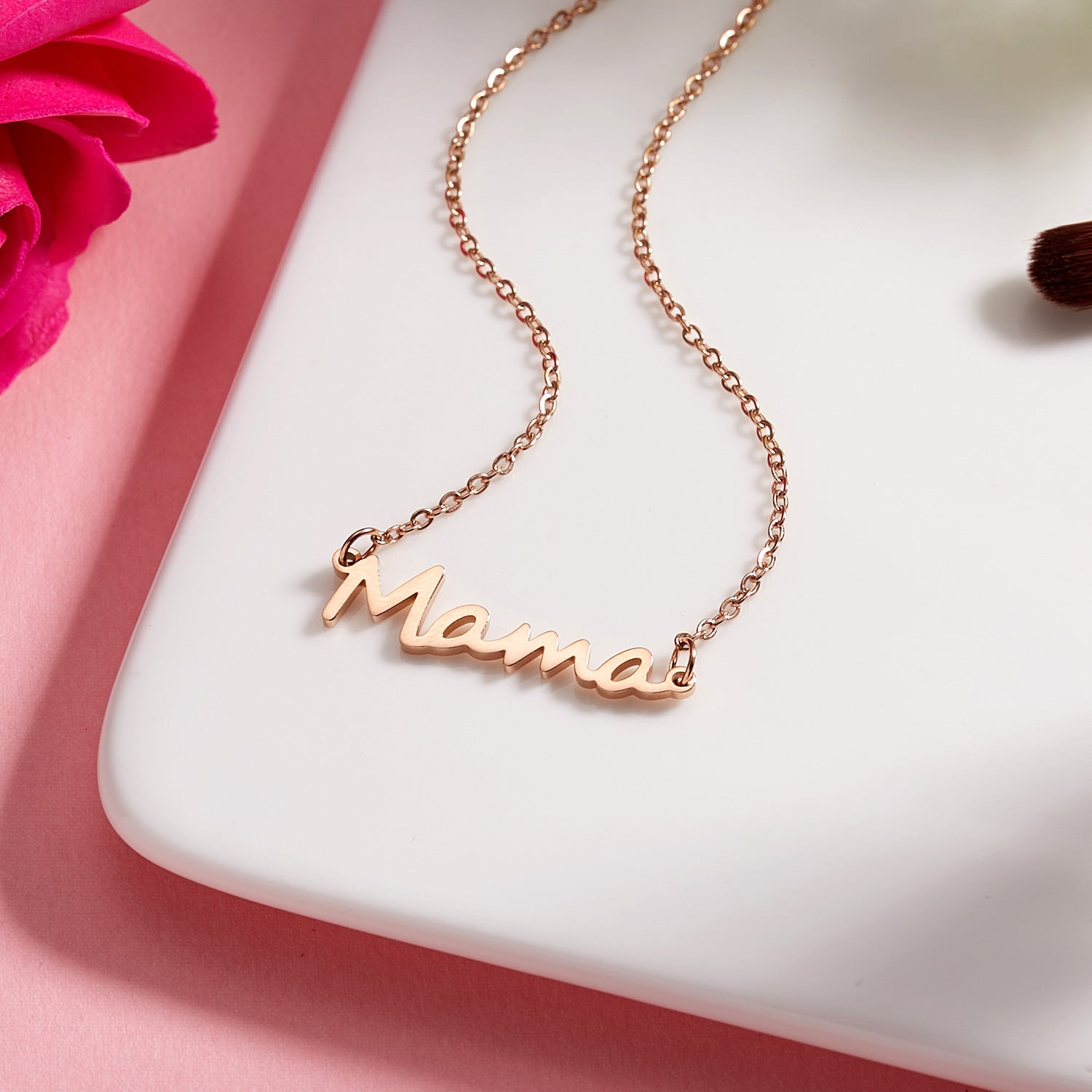 For MAMA Steel Color Alloy Necklace, Elegant And Durable Jewelry Gift