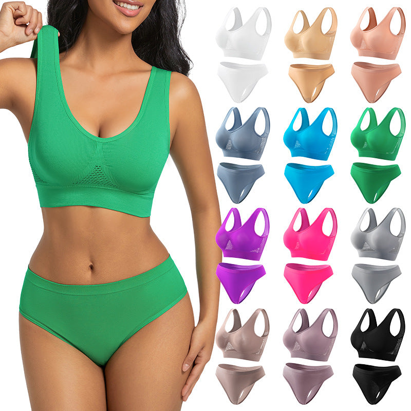 Seamless Wireless Bra In Nylon Fabric For All Seasons, Comfortable And Supportive