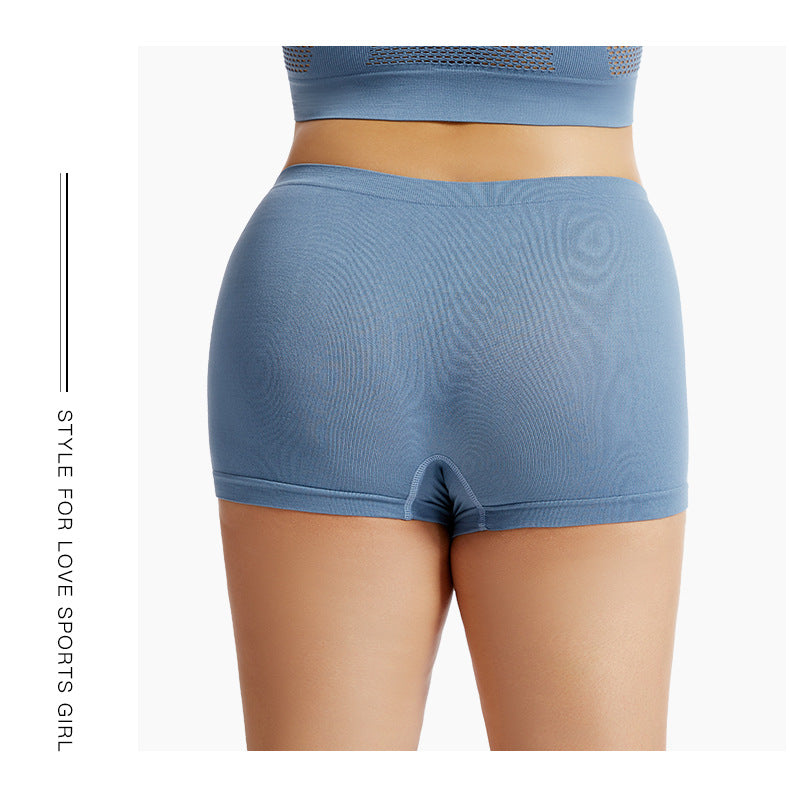 Solid Color Seamless Mid Waist Nylon Panties For Women, Normal Type, Suitable For All Seasons