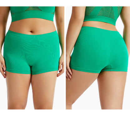 Solid Color Seamless Mid Waist Nylon Panties For Women, Normal Type, Suitable For All Seasons