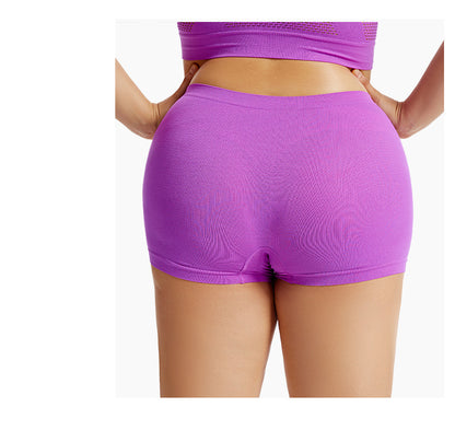 Solid Color Seamless Mid Waist Nylon Panties For Women, Normal Type, Suitable For All Seasons