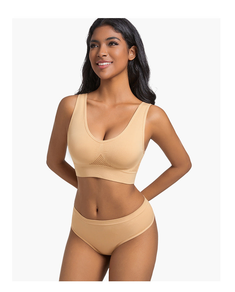 Seamless Wireless Bra In Nylon Fabric For All Seasons, Comfortable And Supportive
