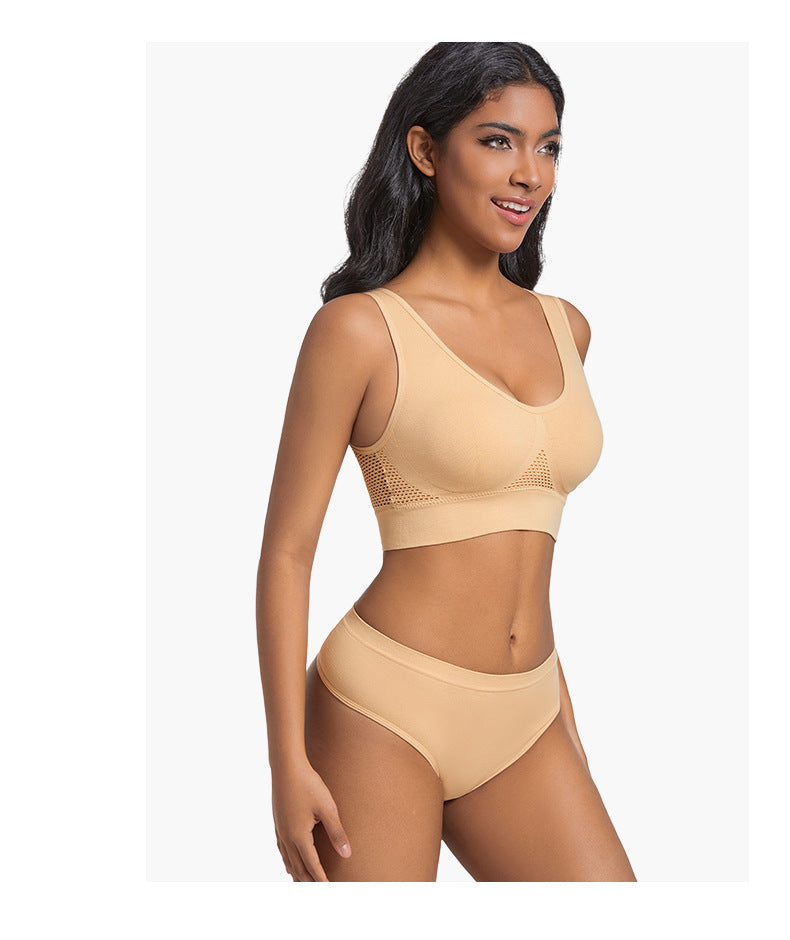 Seamless Wireless Bra In Nylon Fabric For All Seasons, Comfortable And Supportive