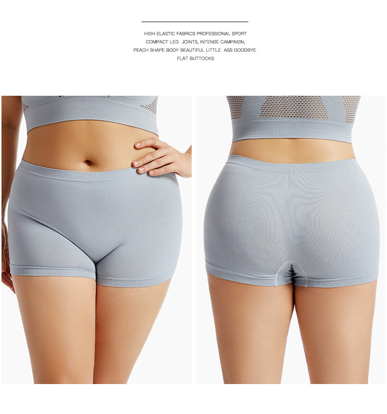 Solid Color Seamless Mid Waist Nylon Panties For Women, Normal Type, Suitable For All Seasons