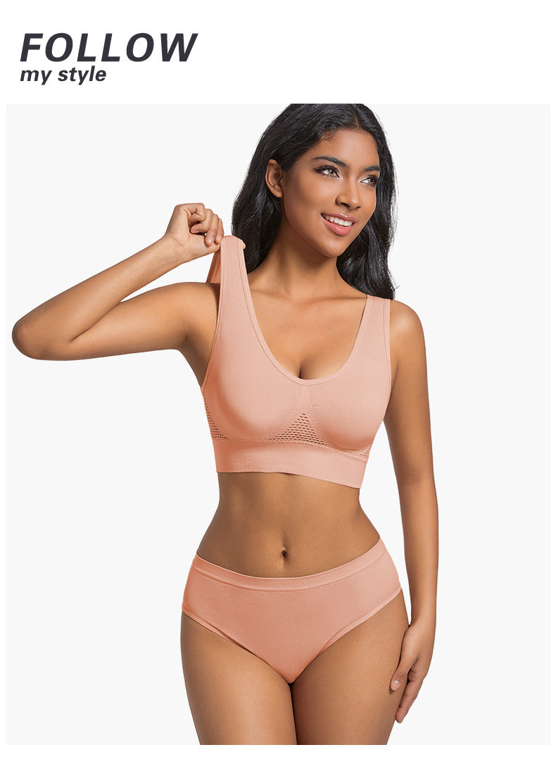 Seamless Wireless Bra In Nylon Fabric For All Seasons, Comfortable And Supportive
