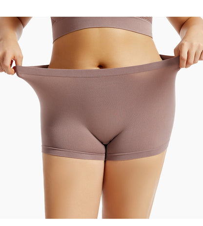 Solid Color Seamless Mid Waist Nylon Panties For Women, Normal Type, Suitable For All Seasons