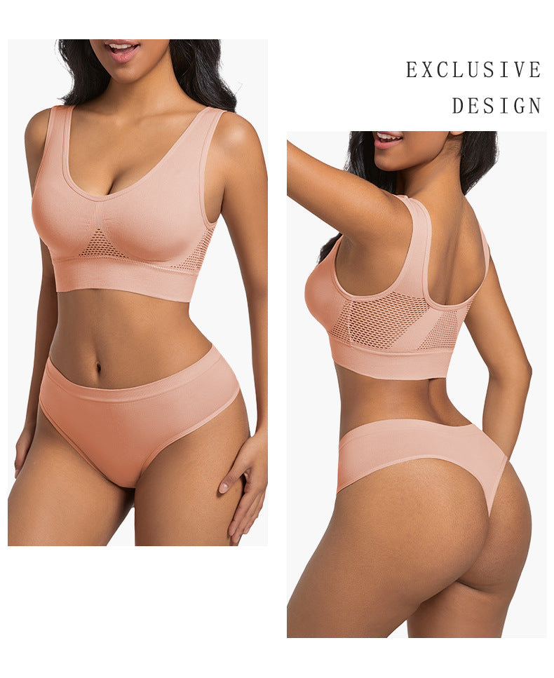 Seamless Wireless Bra In Nylon Fabric For All Seasons, Comfortable And Supportive