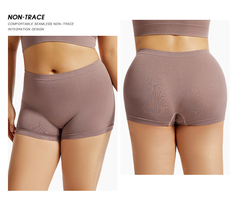 Solid Color Seamless Mid Waist Nylon Panties For Women, Normal Type, Suitable For All Seasons