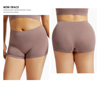Solid Color Seamless Mid Waist Nylon Panties For Women, Normal Type, Suitable For All Seasons