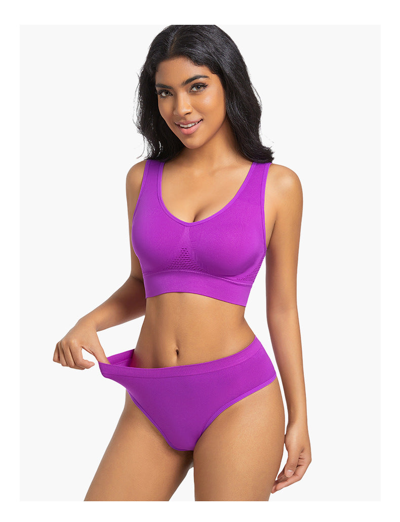 Seamless Wireless Bra In Nylon Fabric For All Seasons, Comfortable And Supportive